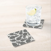 Dessous-de-verre Carré En Papier Ananas monochromes 2 (En situation)