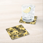 Dessous-de-verre Carré En Papier Ananas tirés par la main (En situation)