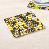 Dessous-de-verre Carré En Papier Ananas tirés par la main (Incliné)