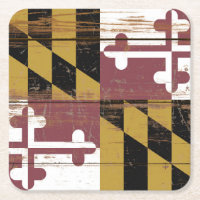 Ancien drapeau de l'État du Maryland en bois