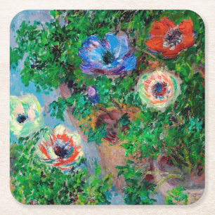 Dessous-de-verre Carré En Papier Anémone, Monet