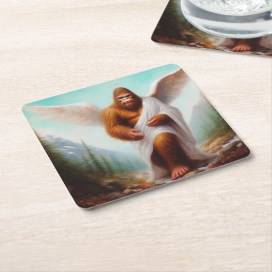 Dessous-de-verre Carré En Papier Angel de Bigfoot (Incliné)