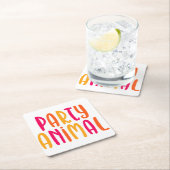 Dessous-de-verre Carré En Papier Animal de fête. (En situation)