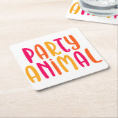 Dessous-de-verre Carré En Papier Animal de fête. (Incliné)