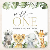 Dessous-de-verre Carré En Papier Animaux de la jungle, Safari, Un sauvage, premier (Devant)