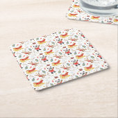 Dessous-de-verre Carré En Papier Animaux de Noël (Incliné)