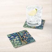 Dessous-de-verre Carré En Papier Animaux et fleurs, forêt, William Morris (En situation)