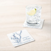 Dessous-de-verre Carré En Papier Annapolis MD Mariage Welcome Party Cocktail Hour (En situation)