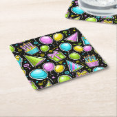 Dessous-de-verre Carré En Papier Anniversaire (Incliné)