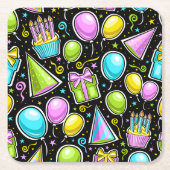 Dessous-de-verre Carré En Papier Anniversaire (Devant)