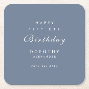 Dessous-de-verre Carré En Papier Anniversaire Adulte Minimaliste Moderne TOUT Jalon