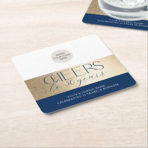 Dessous-de-verre Carré En Papier ANNIVERSAIRE D'ENTREPRISE élégant affaires marine 