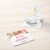 Dessous-de-verre Carré En Papier Anniversaire Pastèque et Grenade (En situation)