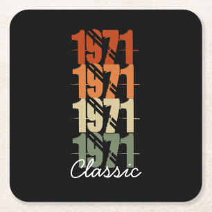 Dessous-de-verre Carré En Papier Anniversaire Vintage personnalisé  