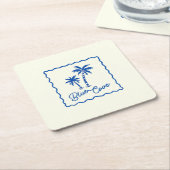Dessous-de-verre Carré En Papier Anse Bleue (Incliné)