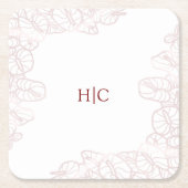 Dessous-de-verre Carré En Papier Anthurium Initials Coaster (Devant)
