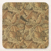 Dessous-de-verre Carré En Papier Antique Victorian Chaud automne Feuilles Mariage (Devant)