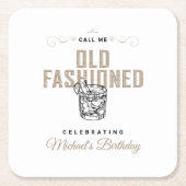 Dessous-de-verre Carré En Papier Appelez-moi Anniversaire Retro White Whiskey Anniv (Devant)