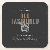 Dessous-de-verre Carré En Papier Appelez-moi Whiskey Cocktail Anniversaire (Devant)