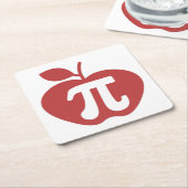 Dessous-de-verre Carré En Papier Apple Pi 3.14 Math Pi Day (Incliné)