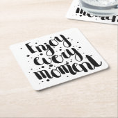 Dessous-de-verre Carré En Papier Appréciez chaque moment 2 (Incliné)