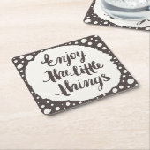 Dessous-de-verre Carré En Papier Appréciez les petites choses 3 (Incliné)