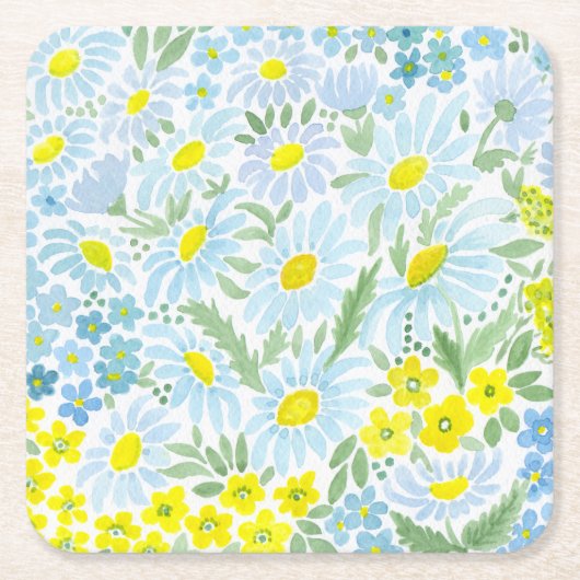 Dessous-de-verre Carré En Papier Aquarelle (Devant)