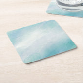 Dessous-de-verre Carré En Papier Aquarelle bleue (Incliné)
