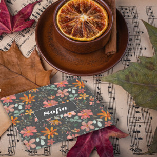 Dessous-de-verre Carré En Papier Aquarelle botanique motif gris personnalisé