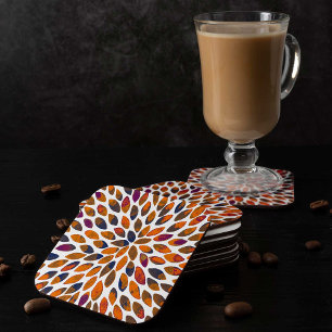 Dessous-de-verre Carré En Papier Aquarelle brosse traits - effet rouillé