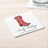 Dessous-de-verre Carré En Papier Aquarelle de Noël (Incliné)