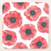 Dessous-de-verre Carré En Papier Aquarelle des papillons (Devant)