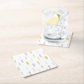 Dessous-de-verre Carré En Papier Aquarelle douce Chevron Motif (En situation)