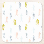 Dessous-de-verre Carré En Papier Aquarelle douce Chevron Motif (Devant)