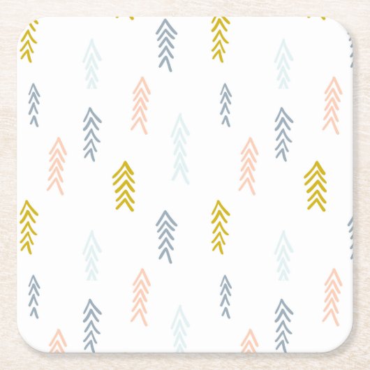 Dessous-de-verre Carré En Papier Aquarelle douce Chevron Motif (Devant)