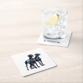 Dessous-de-verre Carré En Papier Aquarelle Great Danes (En situation)