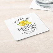 Dessous-de-verre Carré En Papier Aquarelle Lemons Limoncello Mariage (Incliné)