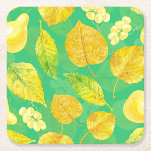 Dessous-de-verre Carré En Papier Aquarelle motif d'automne