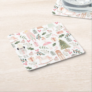 Dessous-de-verre Carré En Papier Aquarelle Nutcracker Holiday