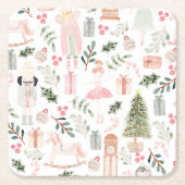 Dessous-de-verre Carré En Papier Aquarelle Nutcracker Holiday (Devant)