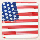 Dessous-de-verre Carré En Papier Aquarelle peinte drapeau américain (Devant)