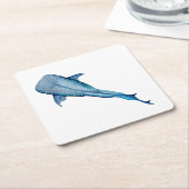 Dessous-de-verre Carré En Papier Aquarelle requin (Incliné)
