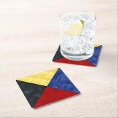 Dessous-de-verre Carré En Papier Aquarelle Signal nautique Pavillon maritime (En situation)