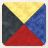 Dessous-de-verre Carré En Papier Aquarelle Signal nautique Pavillon maritime (Devant)