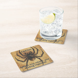 Dessous-de-verre Carré En Papier 🕷️ Araignée à picotements épineux HALLOWEEN Bash
