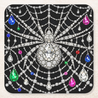 Dessous-de-verre Carré En Papier Araignée Glamouruse design Diamant Bijou