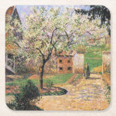 Dessous-de-verre Carré En Papier Arbre à prune, Eragny Camille Pissarro (Devant)