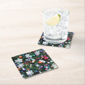Dessous-de-verre Carré En Papier Arbre de Noël décoré (En situation)