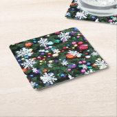 Dessous-de-verre Carré En Papier Arbre de Noël décoré (Incliné)