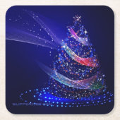 Dessous-de-verre Carré En Papier Arbre de Noël SlipperyJoe numérique rouge transluc (Devant)